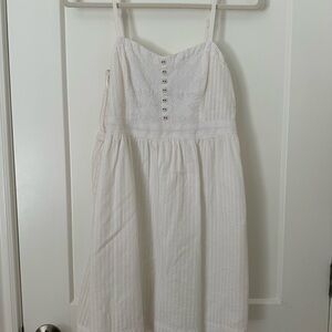 White Lace Button-Front Sundress